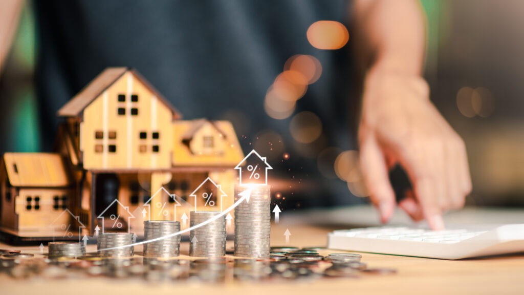 Percentage growth bank loan interest ,appraisal of property value ,Investment in real estate, houses and land ,Financial planning for homes and residences ,Bank interest and real estate business